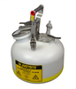 Justrite White Polyethylene 2 gal Safety Can - 14 3/4 in Height - 12 in Overall Diameter - 697841-08365 - 697841-08365 - R. S. Hughes Company, Inc.