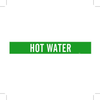 Brady B-946 White on Green Vinyl Self-Adhesive Pipe Marker - 2 1/4 in Height - 2 in Character Height - 14 in Length - Printed Msg = HOT WATER - 7374-1 - 754473-67437 - R. S. Hughes Company, Inc.