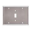 3-Gang 1 Toggle & 2 Blank Combination Wall Plates, Stainless Steel Standard Size Polished Finish - 64SBS - Suzhou Ele Mfg Co., Ltd.