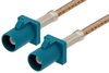 Water Blue FAKRA Plug to FAKRA Plug Cable 60 Inch Length Using RG316 Coax - PE38755Z-60 - Pasternack