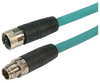 Category 6a M12 8 Position X code SF/UTP Industrial Cable, M12 M/M12 F, 1.0m -- TAA00013-1M