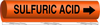 Brady B-689 Black on Orange Polyester Wrap-Around Pipe Marker - 8 in Width - 1/2 in Character Height - 5 in Length - Printed Msg = SULFURIC ACID with Right Arrow - 5853-O - 754473-68018 - R. S. Hughes Company, Inc.