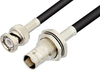 BNC Male to BNC Female Bulkhead Cable 60 Inch Length Using RG58 Coax, RoHS - PE3649LF-60 - Pasternack