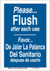 Brady B-302 Polyester Rectangle Blue Personal Hygiene Sign - 10 in Width x 14 in Height - Laminated - Language English / Spanish - 124162 - 754473-79922 - R. S. Hughes Company, Inc.