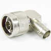 RA N Male (plug) to BNC Female (Jack) Adapter, Nickel Plated Brass Body, 1.2 VSWR - SM3508 - Fairview Microwave Inc.