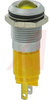 Indicator,Pnl-Mnt;Yel. LED; Mnt;12 VAC/VDC,1000 mcd;14mm MH,Matt Chrome Bezel - 70011789 - Allied Electronics, Inc.