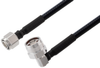 2.2-5 Male to 4.3-10 Male Right Angle Low PIM Cable 12 Inch Length Using 1/4 inch Superflexible Coax - PE3C8051-12 - Pasternack