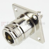 SMA Female (Jack) to N Female (Jack) 4 Hole Flange Adapter, Nickel Plated Brass Body, High Temp, 1.3 VSWR - SM4228 - Fairview Microwave Inc.