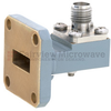 WR-42 to SMA Female Waveguide to Coax Adapter UG-597/U Square Cover with 18 GHz to 26.5 GHz K Band in Aluminum, Paint - FMWCA1026 - Fairview Microwave Inc.