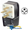 Leviton 250V Flush Mount Receptacle Matching Angle Plug -- 8432-P - Image