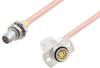 Slide-On BMA Plug Bulkhead to Slide-On BMA Jack Right Angle 2 Hole Flange Cable 36 Inch Length Using RG405 Coax - PE3C4880-36 - Pasternack