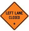 Left Lane Closed Construction Sign -- W20