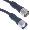 MCV, M23, Cordset, 19 Pole, Male Straight / Female Straight, 2M, 4A, PUR, Black - MCVP-19MFP-2M - Mencom Corporation