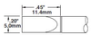 Metcal Smartheat Soldering Cartridge STTC-065 - Chisel Tip - 0.45 in Tip Length - 0.2 in Tip Width - STTC-065 - R. S. Hughes Company, Inc.