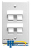 ICC Angled Top and Bottom 4-Port 1-Gang Faceplate - IC107DA4 - TelephoneStuff.com