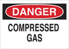 Brady B-555 Aluminum Rectangle White Chemical, Biohazard, Hazardous & Flammable Material Sign - 14 in Width x 10 in Height - TEXT: DANGER COMPRESSED GAS - 40886 - 754476-40886 - R. S. Hughes Company, Inc.