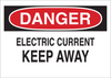 Brady B-401 Polystyrene Rectangle White Electrical Safety Sign - 10 in Width x 7 in Height - TEXT: DANGER ELECTRIC CURRENT KEEP AWAY - 25524 - 754476-25524 - R. S. Hughes Company, Inc.