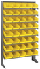 Sloped Rack, 8Shelves, 40Bins, Yellow; Shelving Unit Type Quantum Storage -- 44AC6506