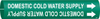 Brady Bradysnap-On B-915 White on Green Plastic Snap-On Pipe Marker - 1 1/4 in Character Height - Printed Msg = DOMESTIC COLD WATER SUPPLY with Right Arrow - 4050-D - 754476-48524 - R. S. Hughes Company, Inc.