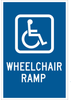 Brady B-959 Aluminum Rectangle Blue Disabled Parking & Building Access Sign - 12 in Width x 18 in Height - TEXT: WHEELCHAIR RAMP - 91363 - 754476-91363 - R. S. Hughes Company, Inc.