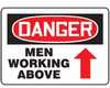 MEQM061VP - Safety Sign, Danger - Men Working Above (arrow), 7