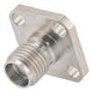 SMA Female (Jack) Connector Field Replaceable 4 Hole Flange (Panel Mount) 0.009 inch Pin, .340 inch Hole Spacing with Metal Contact Ring - FMCN1616 - Fairview Microwave Inc.