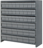 Closed Shelving, 7Shelves, 45Bins, Grey; Shelving Unit Type Quantum Storage - 44AC4617 - Newark, An Avnet Company