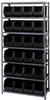Open Shelving, 7Shelves, 24Bins, Black; Shelving Unit Type Quantum Storage - 44AC6716 - Newark, An Avnet Company