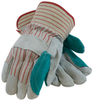 PIP 85-7512J Gray/Green/Red Large Split Cowhide Leather Full Fingered Work & General Purpose Gloves - Wing Thumb - Uncoated - 10.2 in Length - 616314-15809 - 616314-15809 - R. S. Hughes Company, Inc.