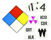 Brady B-120 Fiberglass Reinforced Polyester Square White Chemical Warning Placards & Placard Kits Sign - 11 in Width x 11 in Height - TEXT: OXY, ACID, ALK, COR - 50055 - 754476-50055 - R. S. Hughes Company, Inc.