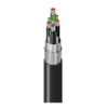 VFD 300% Gnd, 3C+G #6 Str TC, XLPE Ins+PVC Gnd, OS+TC Brd w/4-#12 TC Drains, Blk PVC Jkt, 600/1000V TC-ER 90C Dry/Wet 1000V Flexible Motor Supply Cable WTTC - 29505 - Belden Inc.