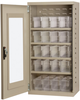 Akro-Mils Akrodrawers 350 lb Putty Powder Coated, Textured Steel 18 ga Non-Stackable Secure Mini-Cabinet - 13 1/4 in Overall Length - 19 1/4 in Width - 38 in Height - 16 Drawer - Lockable - ACQV4P42 C - ACQV4P42 CLEAR - R. S. Hughes Company, Inc.