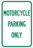 Brady B-959 Aluminum Rectangle White Parking Restriction, Permission & Information Sign - 12 in Width x 18 in Height - TEXT: MOTORCYCLE PARKING ONLY - 112623 - 754473-14556 - R. S. Hughes Company, Inc.