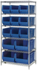 Open Wire Shelving, 6Shelves, 13Bin, Blu; Shelving Unit Type Quantum Storage - 44AC8241 - Newark, An Avnet Company