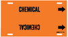 Brady B-915 Black on Orange Plastic Strap-On Pipe Marker - 2 1/2 in Character Height - Printed Msg = CHEMICAL - 4309-G - 754473-66987 - R. S. Hughes Company, Inc.