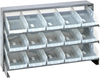 Sloped Bench Rack, 3Shelves, 15Bins, Clr; Shelving Unit Type Quantum Storage - 42AC5653 - Newark, An Avnet Company