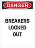 Brady B-811 Vinyl Rectangle White Lockout / Tagout Sign - 5 in Width x 7 in Height - Magnetic - TEXT: DANGER BREAKERS LOCKED OUT - 66005 - 754476-66005 - R. S. Hughes Company, Inc.