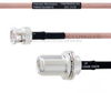 BNC Male to N Female Bulkhead MIL-DTL-17 Cable M17/60-RG142 Coax in 12 Inch - FMHR0004-12 - Fairview Microwave Inc.