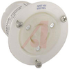 Receptacle, Flanged; 20 A; 250 VAC; L6-20R; White; Steel-Nickel Plated; Brass - 70116401 - Allied Electronics, Inc.