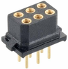 3+3 Pos. Female DIL Vertical Throughboard Conn. for Latches - M80-8500645 - Harwin Plc