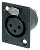 NEUTRIK NC3FPB1 3-PIN FEMALE XLR RECEPTACLE BLACK/GOLD - NEUNC3FP1B - HAVE, Inc.