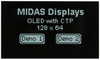 Display, 128 X 64, Cog, Wht On Blk, Spi Rohs Compliant Midas - 50AK6435 - Newark, An Avnet Company