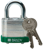 Brady Green Steel 5-pin Keyed & Safety Padlock 99508 - 1 9/16 in Width - 1 1/3 in Height - 17/64 in Shackle Diameter - 2 Key(s) Included - 754476-99508 -- 754476-99508 - Image