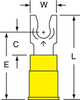 3M Scotchlok Yellow Locking Brazed Vinyl Brazed Fork & Spade Terminal MNG10-8FLX - 1.03 in Length - 0.32 in Fork Width - #8 Stud - 051128-58795 - R. S. Hughes Company, Inc.
