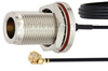 N Female Bulkhead to UMCX 2.5 Plug Cable 0.81mm Coax in 6 Inch and RoHS Compliant - FMCA1008-6 - Fairview Microwave Inc.