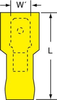 3M Scotchlok Yellow Butted Nylon Butted Quick-Disconnect Terminal MNG10-250DMIX - 1.05 in Length - 0.25 in Inside Diameter - 051128-58793 - R. S. Hughes Company, Inc.