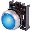 PUSHBUTTON, ILLUMINATED PUSHBUTTON, FLUSH, MOMENTARY, BLUE BUTTON, SILVER BEZEL -- 70057768