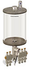 Levelux Clear View Multiple Feed Electro Lubricator, 1/2 gal Acrylic Reservoir, 5 Feeds, 1/4” OD Tube Outlets, 24VDC - B5177-064AB05024D1W - Oil-Rite Corp.
