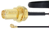 SMA Female Bulkhead to UMCX 2.1 Plug Cable 0.81mm Coax in 12 Inch and RoHS Compliant - FMCA1005-12 - Fairview Microwave Inc.