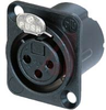 RECEPTACLE DLX SERIES 3 PIN FEMALE - SOLDER - BLACK/GOLD - 70088367 - Allied Electronics, Inc.
